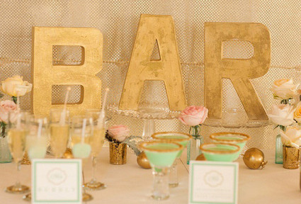 Gold bar signage