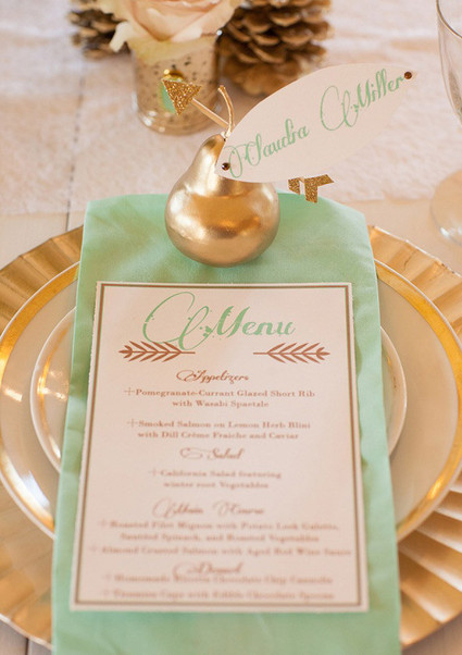 Gold pear escort card
