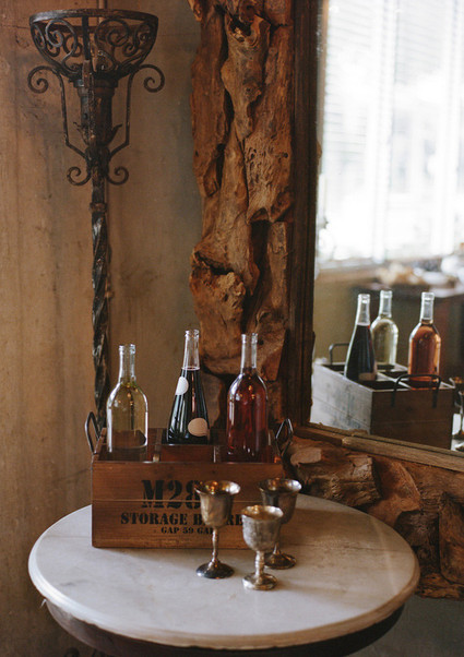 Rustic cocktail setup