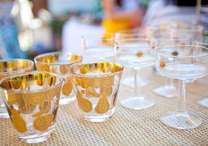 Gold accent cocktail glasses