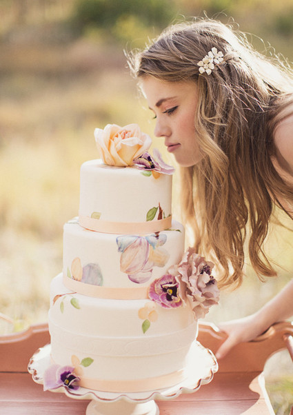 Romantic Floral Watercolor Cake