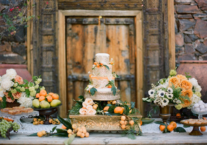 Vintage Peach and Green Dessert Table