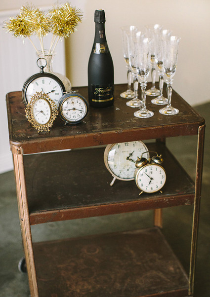 Vintage Clock Bar Cart
