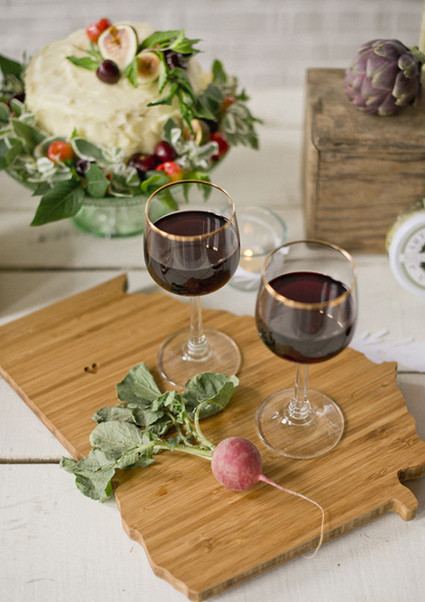 Farm-to-Table Gold Rimmed Wine Glasses
