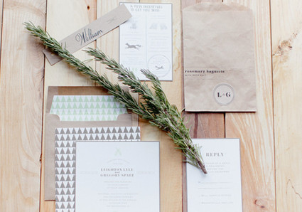Rosemary and Kraft Wedding Invitations
