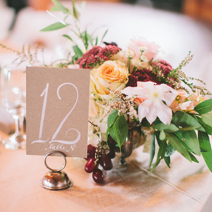 White Calligraphy Table Numbers