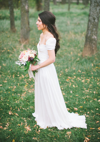 Reem Acra Off-The-Shoulder Gown