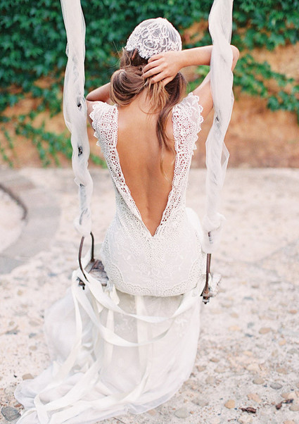 Low V-back Wedding Gown