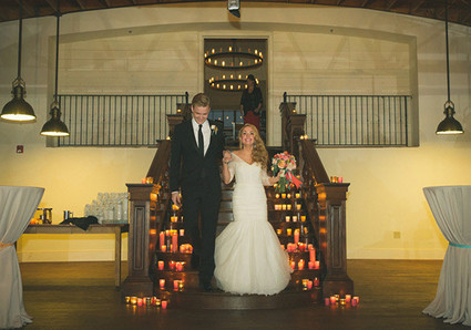 Votive-Lined Staircase