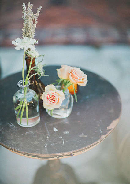 Rustic Amber and Clear Mini Vases