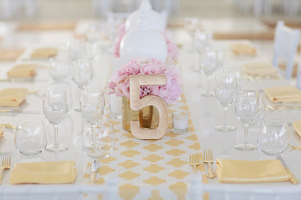 Modern Gold Block Table Numbers