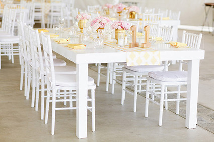 Modern White, Yellow, and Gold Reception