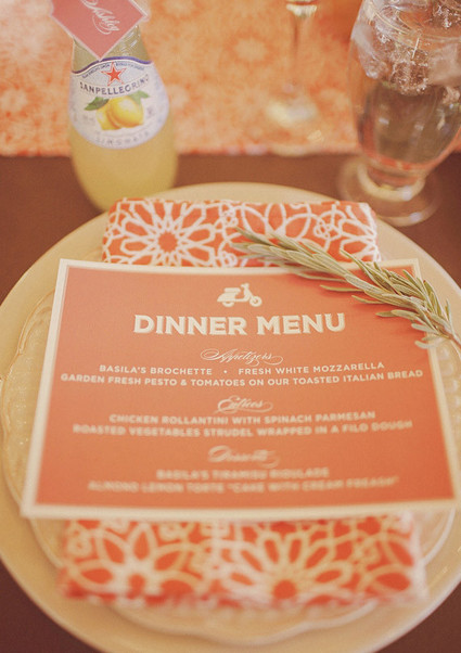 Mediterranean Orange Floral Place Setting