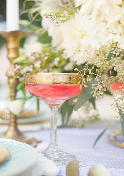 Latin Inspired Gold Rimmed Glass