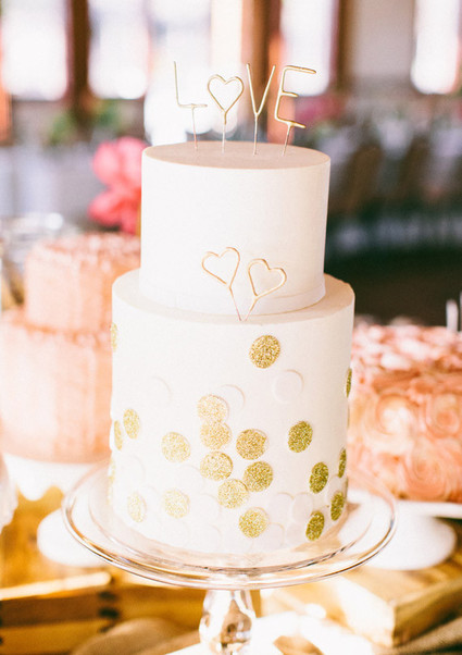 Gold Glitter Dots and Sparkler Cake