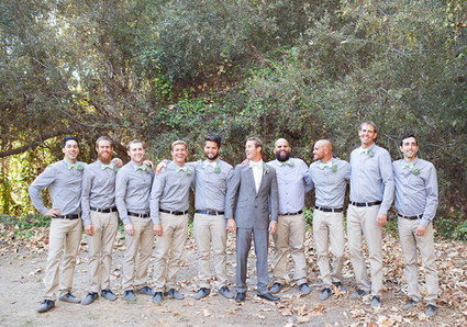 Rustic Green Bowtied Groomsmen