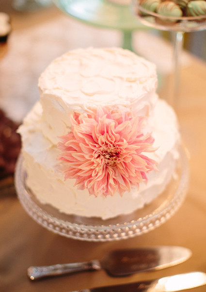 Pink Dahlia Two Tier Cake
