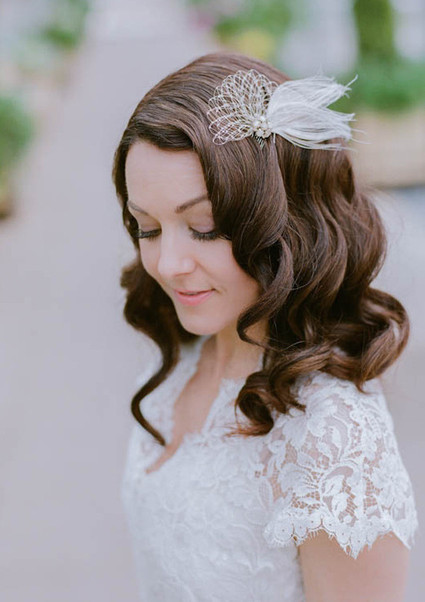 Lace Sleeve Dress and Feather Pin