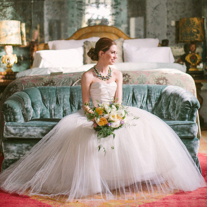 Amsale Ballgown Strapless Wedding Dress