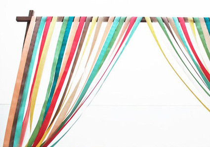 DIY Wood Arch with Colorful Ribbon
