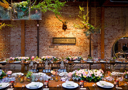 re-salvaged rustic tables