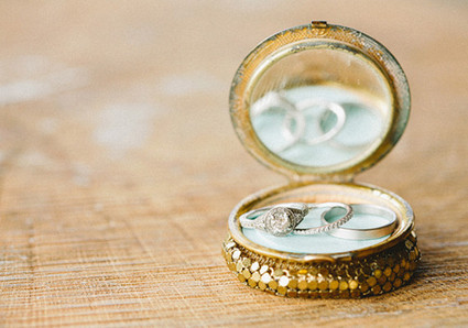 sequin circle clutch with wedding rings