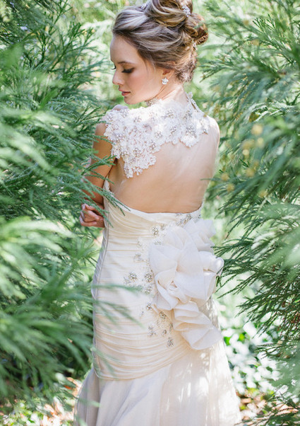 Gemy Malouf beaded open back wedding dress