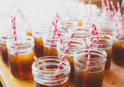 Mason Jar Sweet Tea with Pink Striped Straws