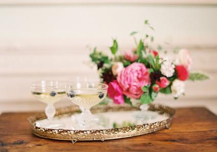 Vintage Tray with Cocktails
