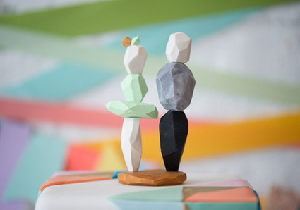 Pastel Geometric Cake Toppers