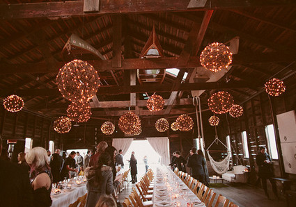 Rustic Hanging Balls with Stringing Lights