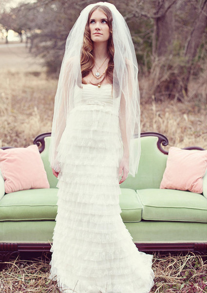 Priscilla of Boston Ruffled Sweetheart Gown