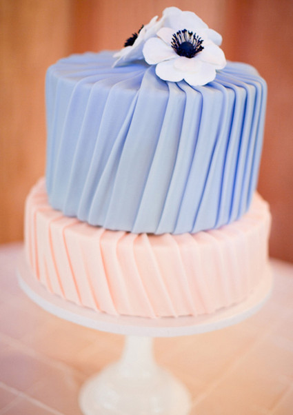 Pleated Peach and Lavender Cake