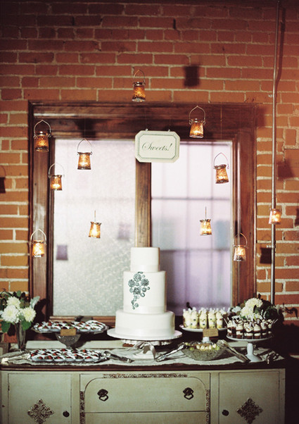 Hanging Lantern Rustic Dessert Table