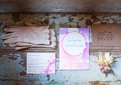 Purple and Pink Watercolor Invitations