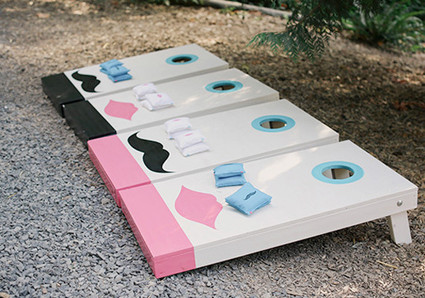 DIY Moustache and Lips Cornhole
