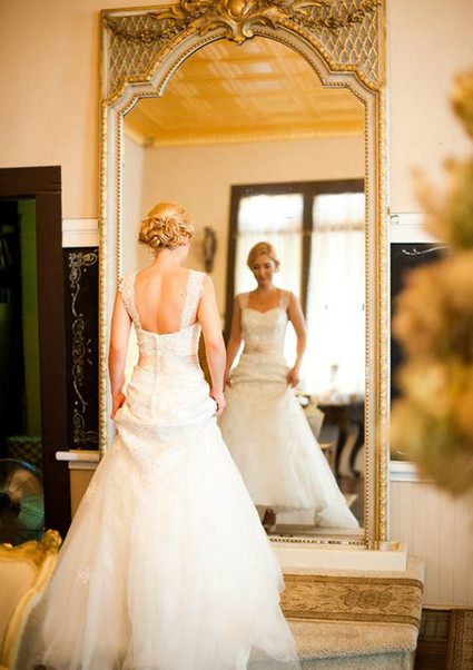 David's Bridal Gown with Gold Estate Mirror