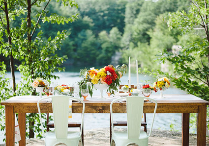 Summer Vintage Red and Yellow Reception Decor