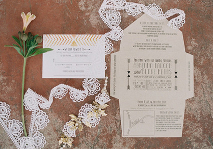 Boho Classic Fold-Out Wedding Invitations