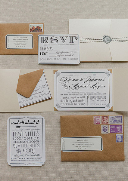 DIY Vintage Glam Invitation Suite