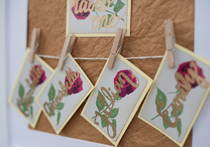 Floral escort cards