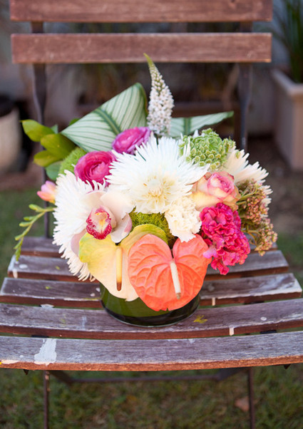 tiki bridal shower flowers