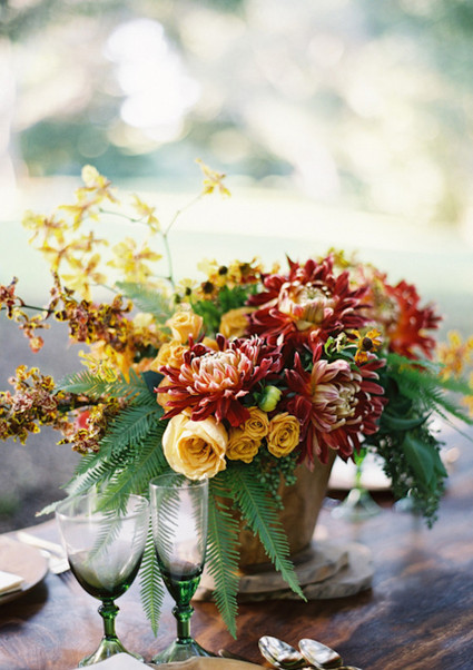 Rustic Fall flower centerpiece