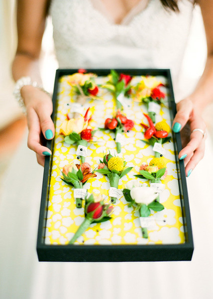 Vintage Mexican Fiesta Inspired Wedding Boutonnieres
