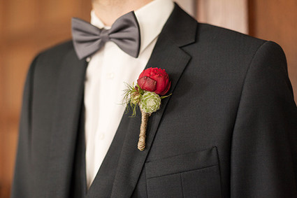 red boutonniere Inspiration