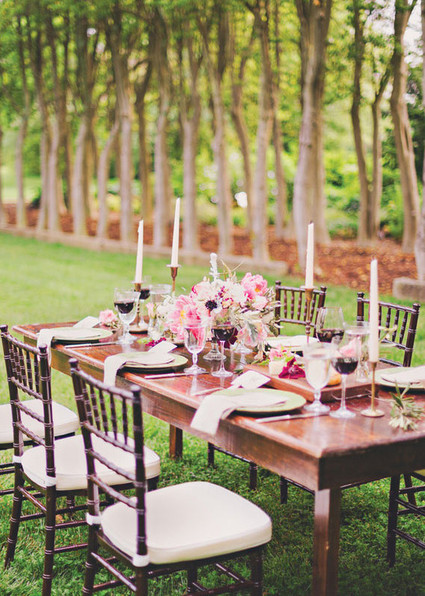 Vintage garden wedding tablescape