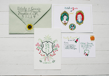 Summery Woodstock farm wedding invitation