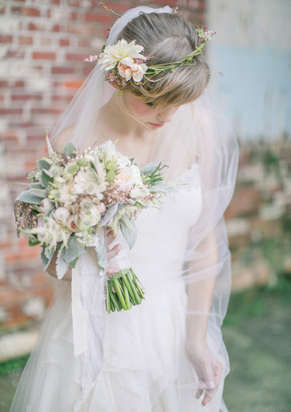 Soft Peach Wedding Bouquet