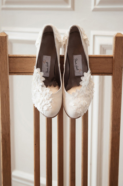 White wedding shoes