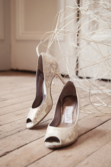 White wedding shoes
